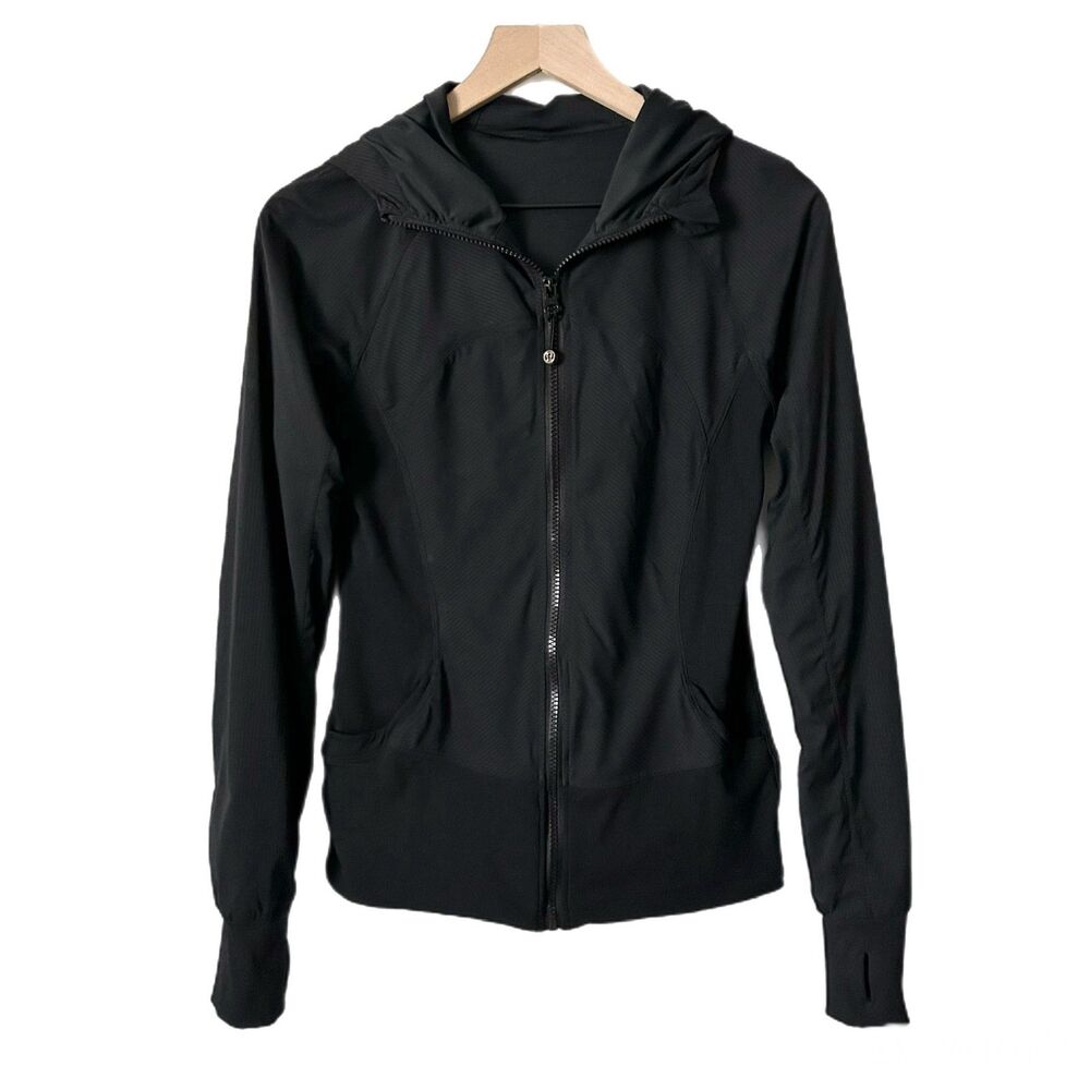 Lululemon In Flux Jacket Black Swift Tight Fit Size 10